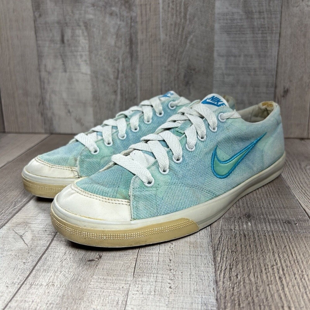 Nike Capri Canvas Blue Plaid Women's Sneakers Swoosh Vintage Size 8 402289-301